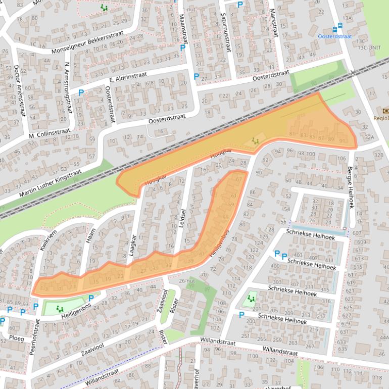 Kaart van postcodegebied 5351SW.