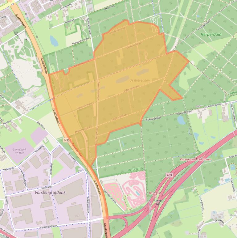 Kaart van postcodegebied 5351TW.