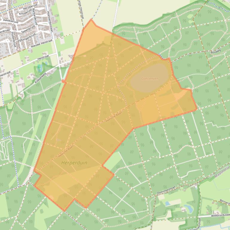 Kaart van postcodegebied 5351TZ.