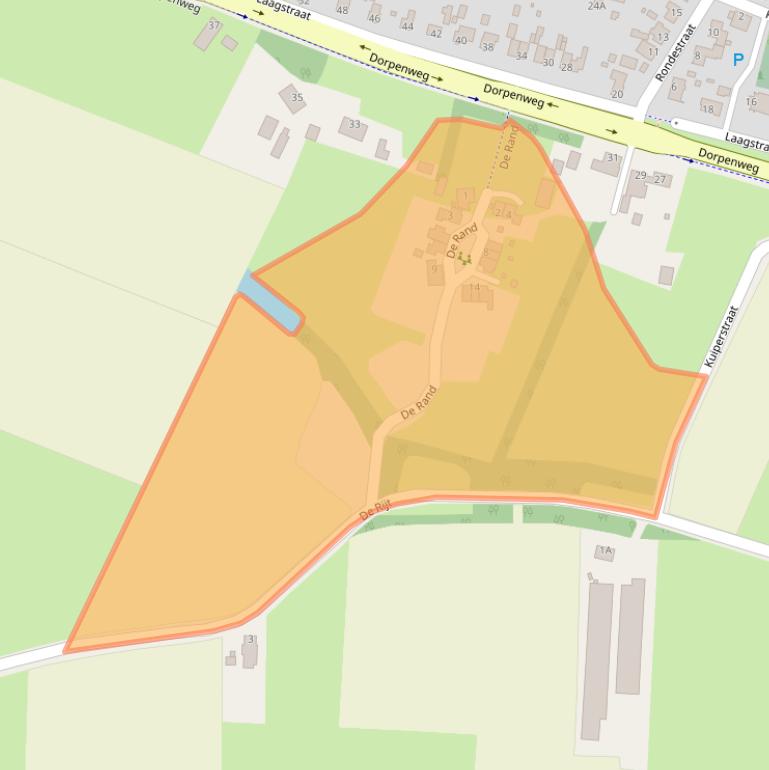 Kaart van postcodegebied 5352LA.