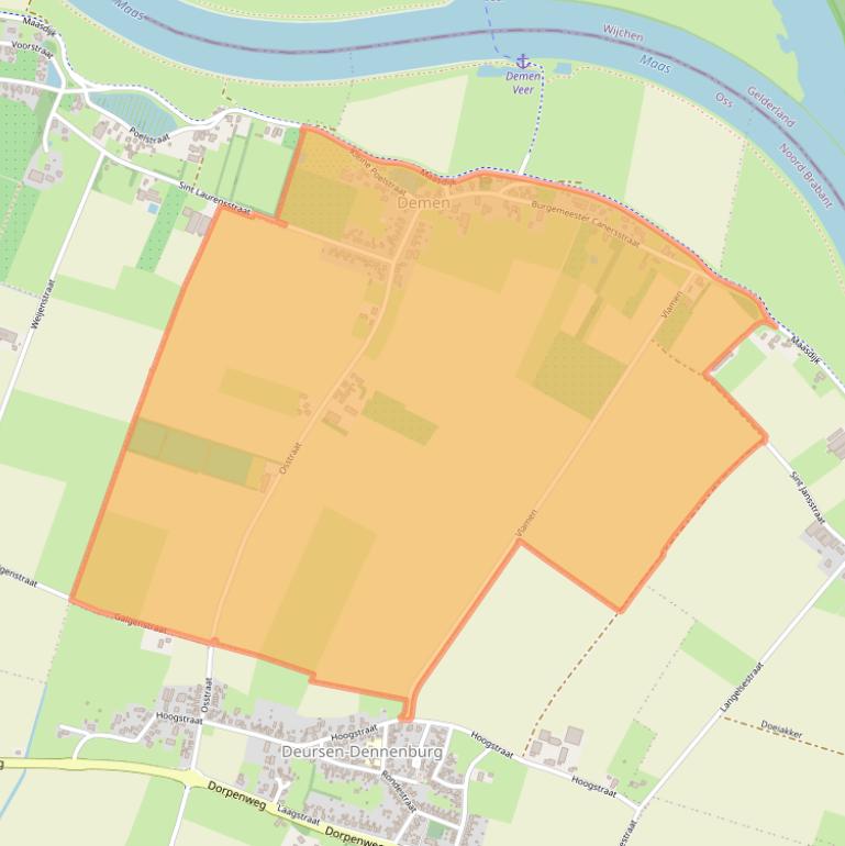 Kaart van postcodegebied 5354.