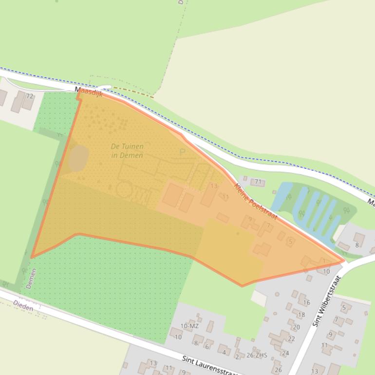 Kaart van postcodegebied 5354KD.