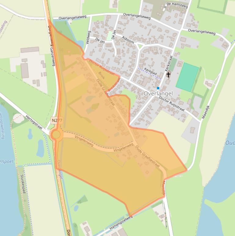 Kaart van postcodegebied 5357PG.