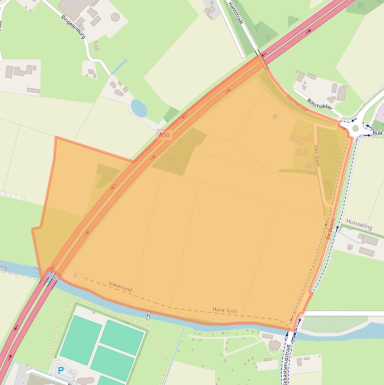 Kaart van postcodegebied 5358NZ.