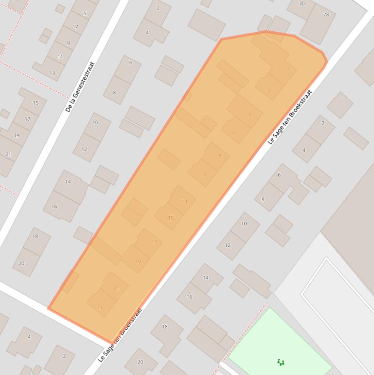 Kaart van postcodegebied 5361AA.