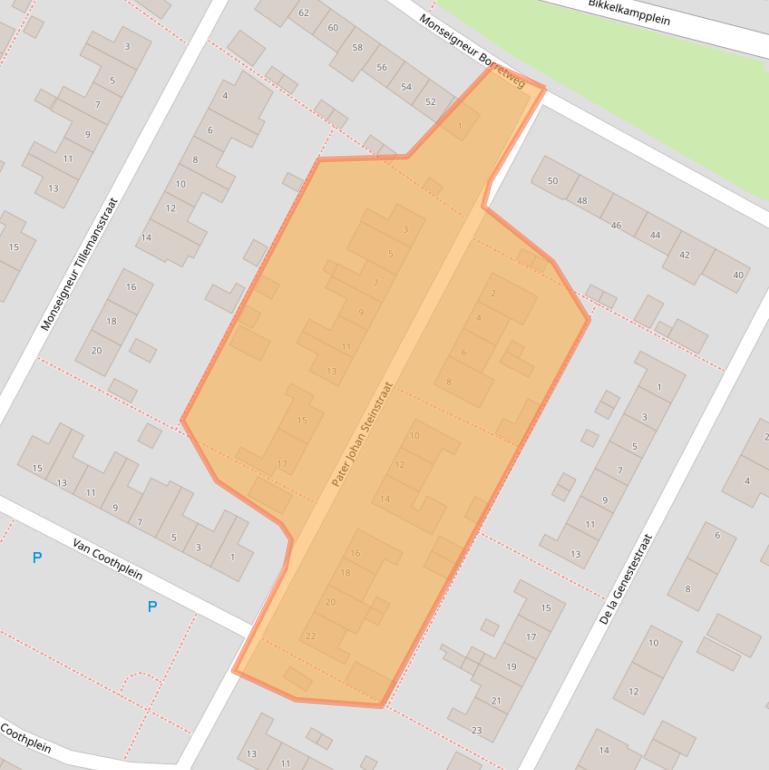 Kaart van postcodegebied 5361AE.