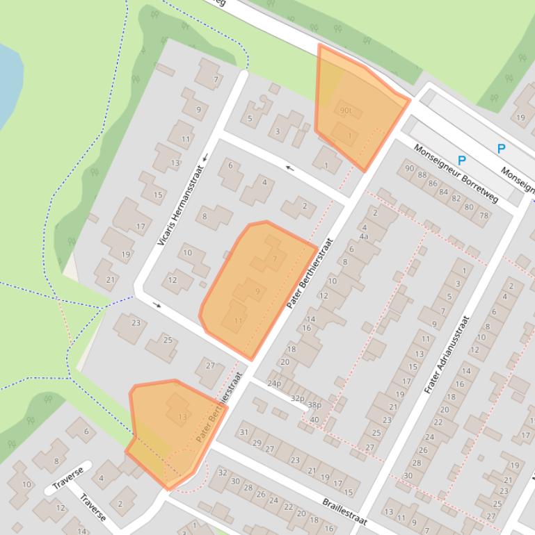Kaart van postcodegebied 5361AT.