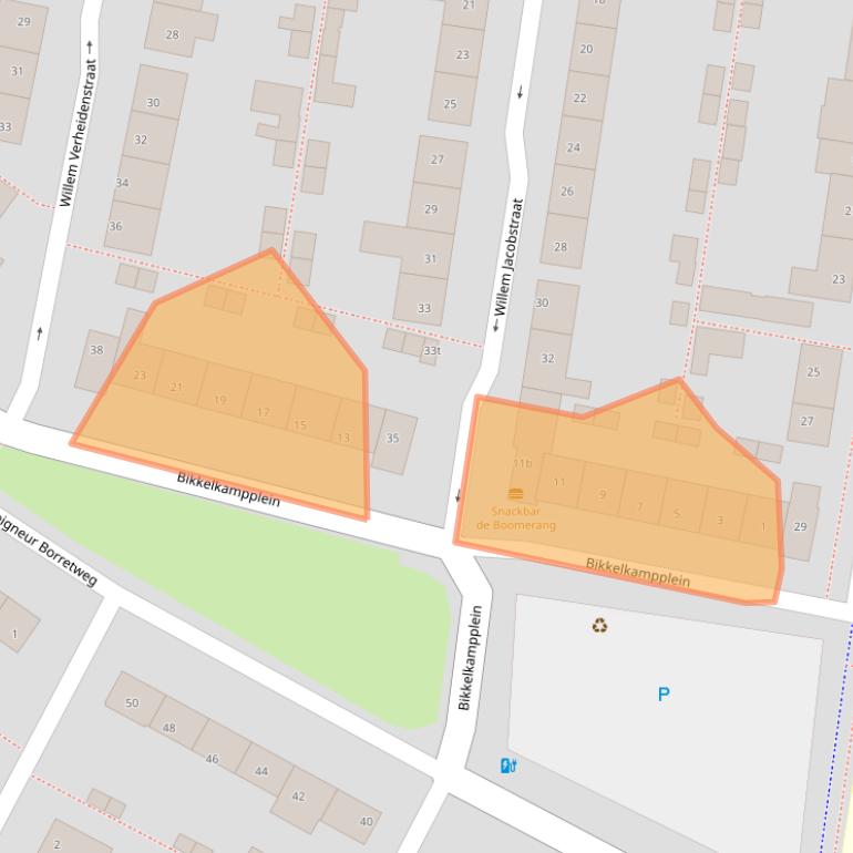 Kaart van postcodegebied 5361AW.