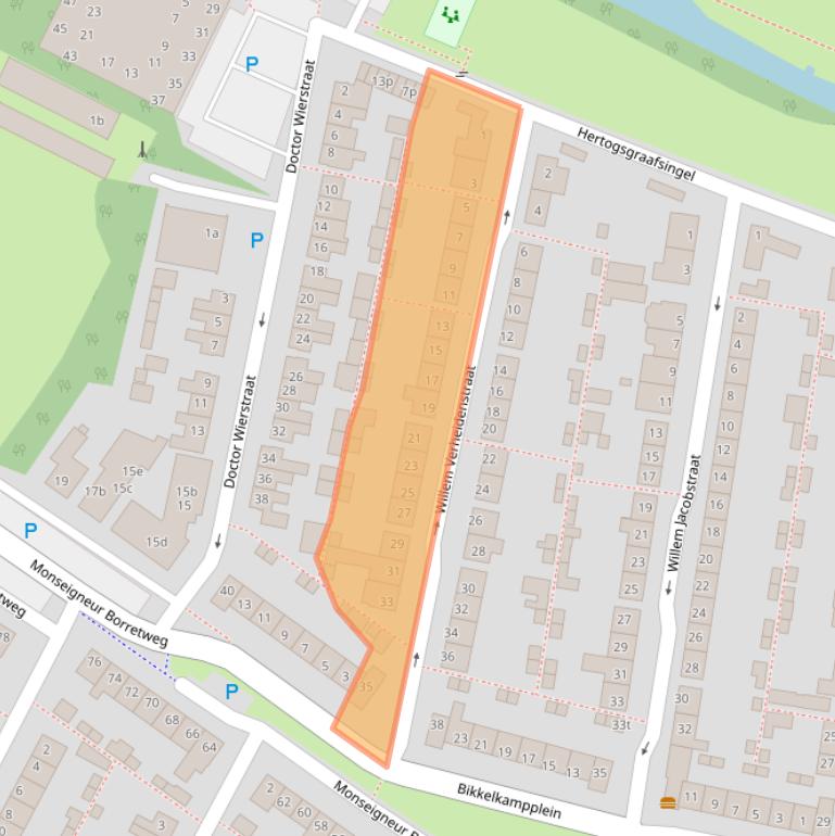 Kaart van postcodegebied 5361BC.