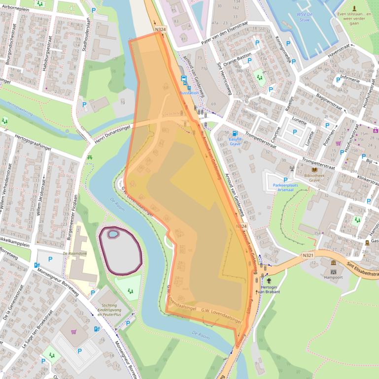 Kaart van postcodegebied 5361BL.