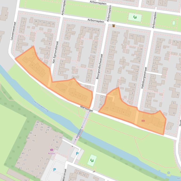 Kaart van postcodegebied 5361BM.