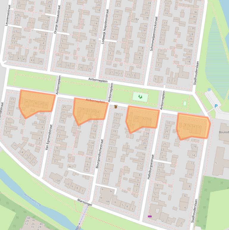 Kaart van postcodegebied 5361CB.