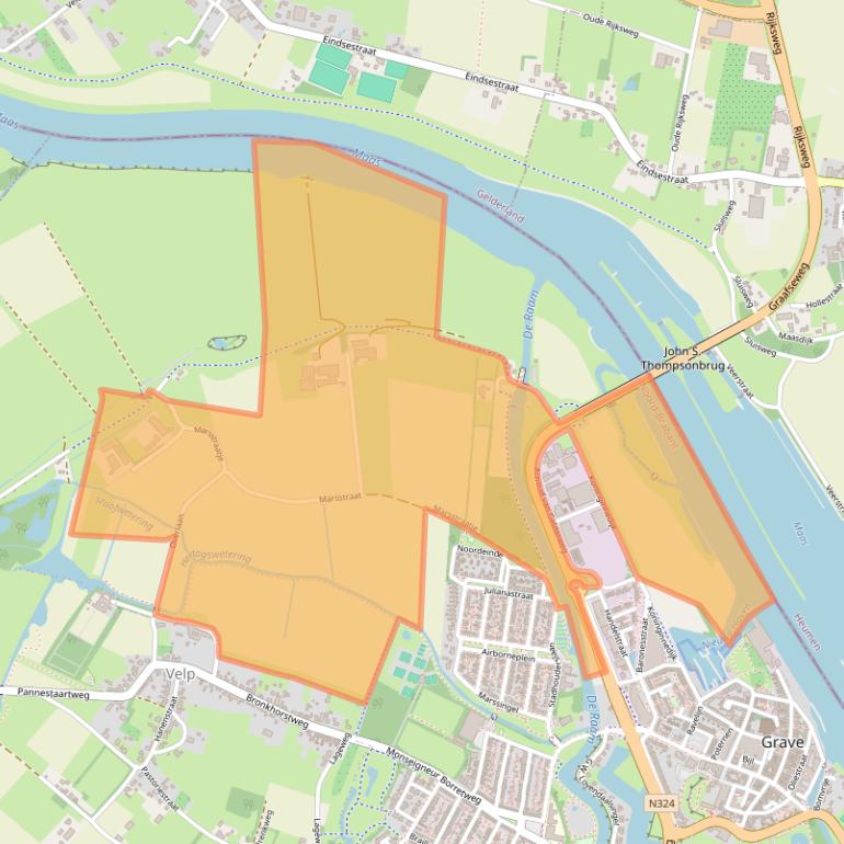 Kaart van postcodegebied 5361CP.