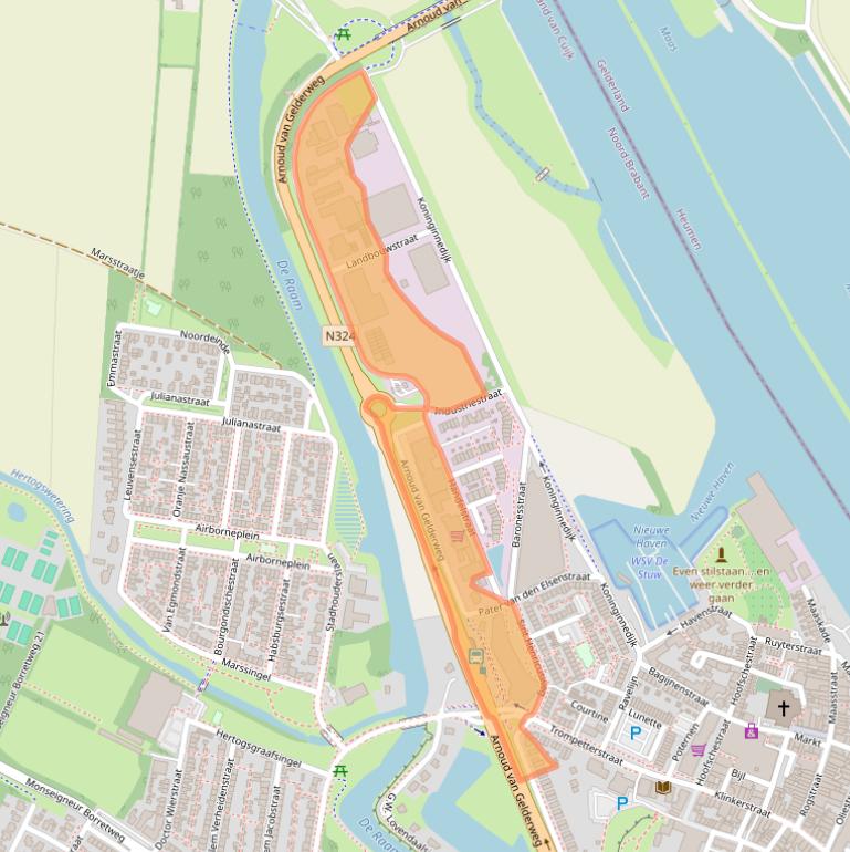 Kaart van postcodegebied 5361CV.