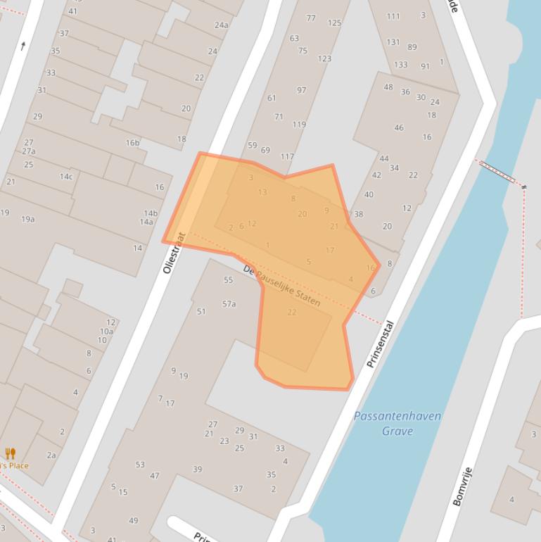 Kaart van postcodegebied 5361EA.