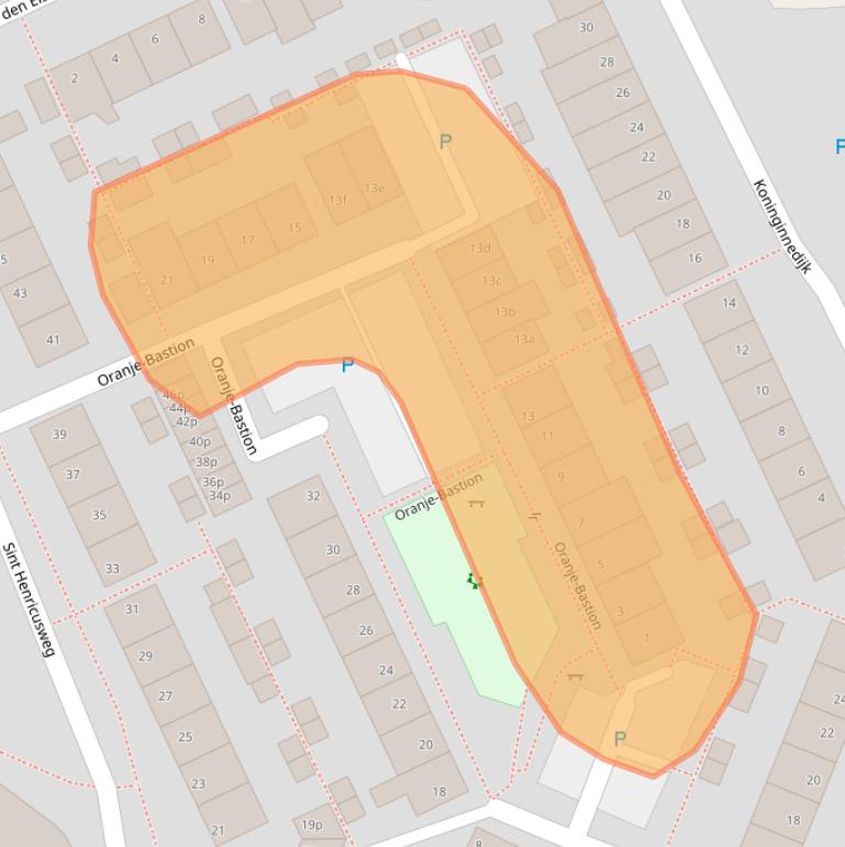 Kaart van postcodegebied 5361EG.