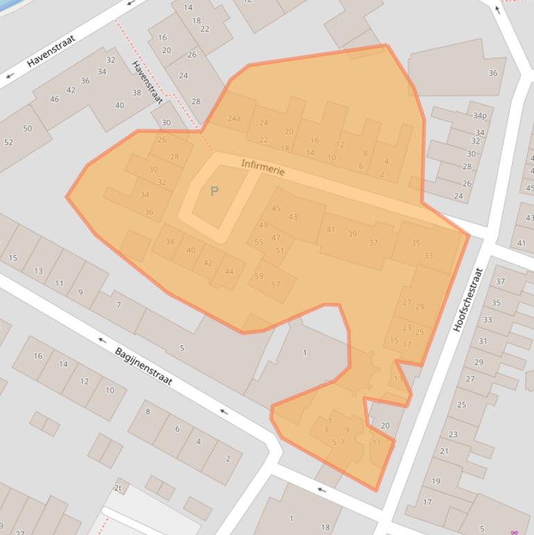 Kaart van postcodegebied 5361EL.