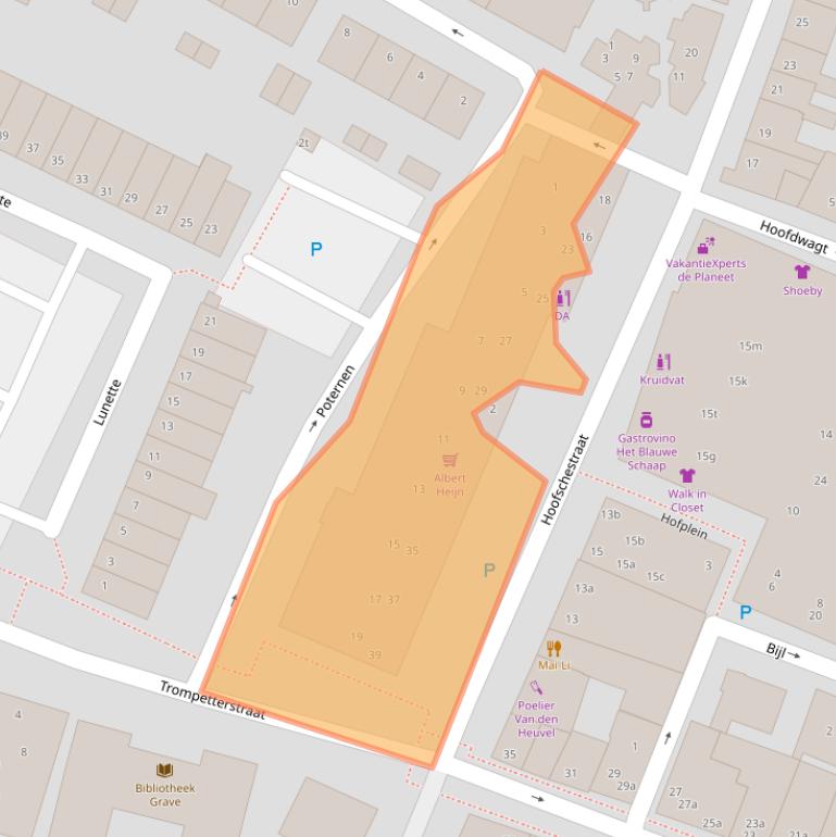 Kaart van postcodegebied 5361ES.