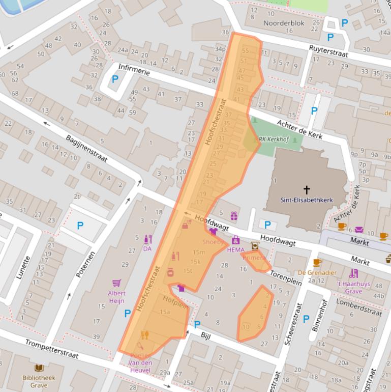 Kaart van postcodegebied 5361ET.
