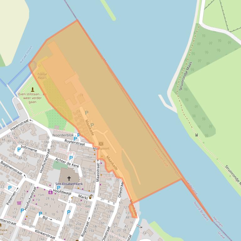 Kaart van postcodegebied 5361GB.