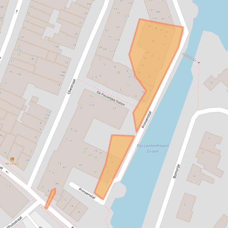 Kaart van postcodegebied 5361GK.