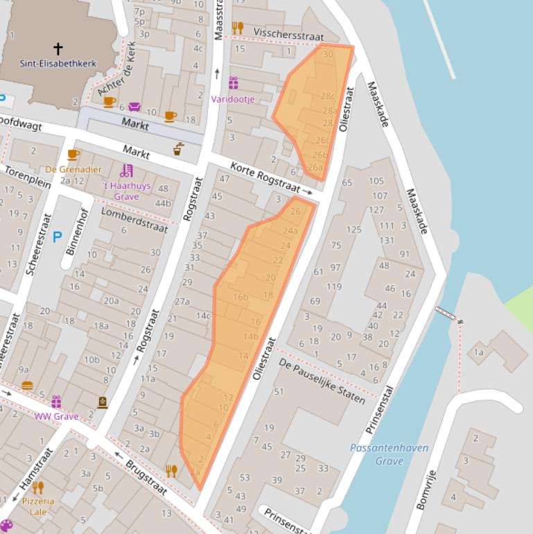 Kaart van postcodegebied 5361GN.