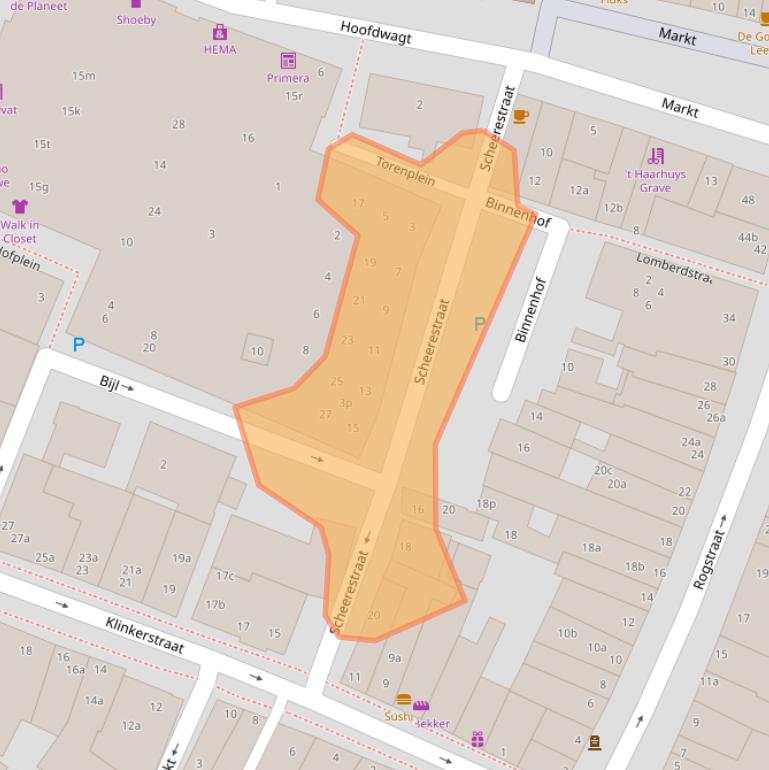 Kaart van postcodegebied 5361GS.