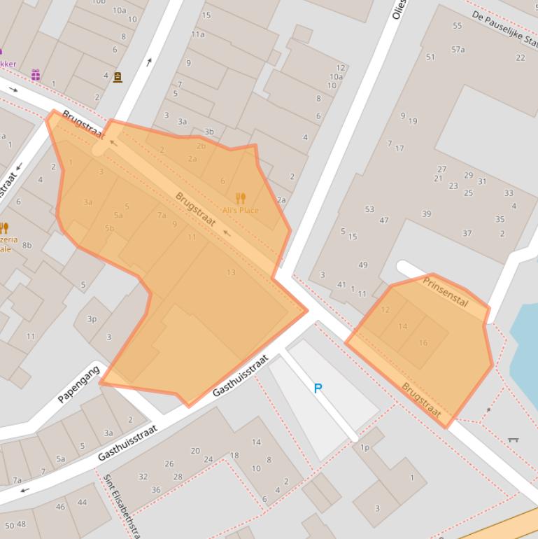 Kaart van postcodegebied 5361GT.