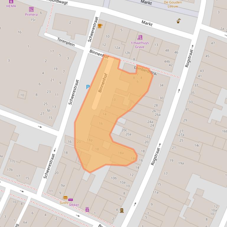 Kaart van postcodegebied 5361GZ.