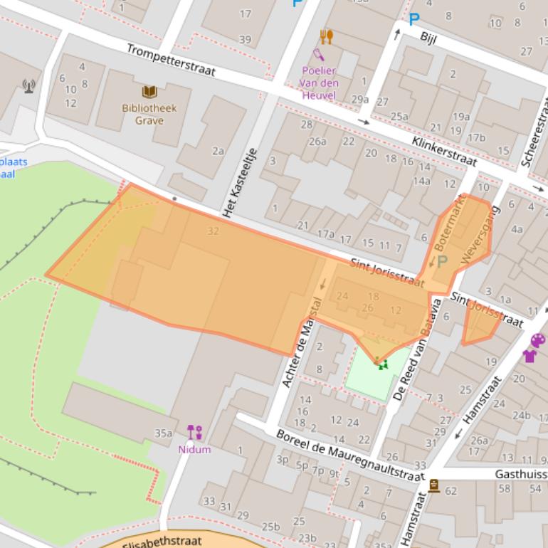 Kaart van postcodegebied 5361HD.