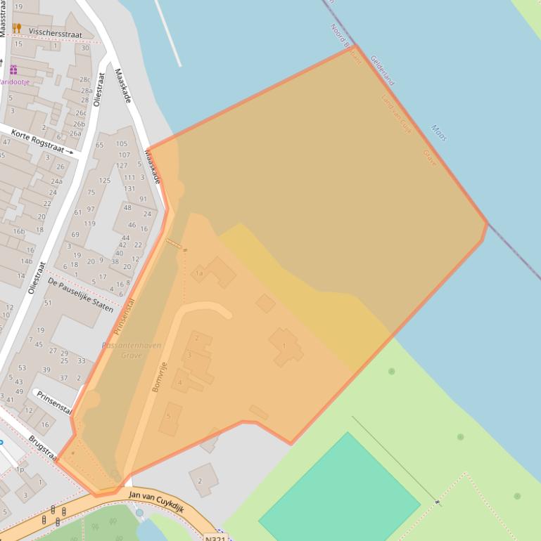 Kaart van postcodegebied 5361HL.