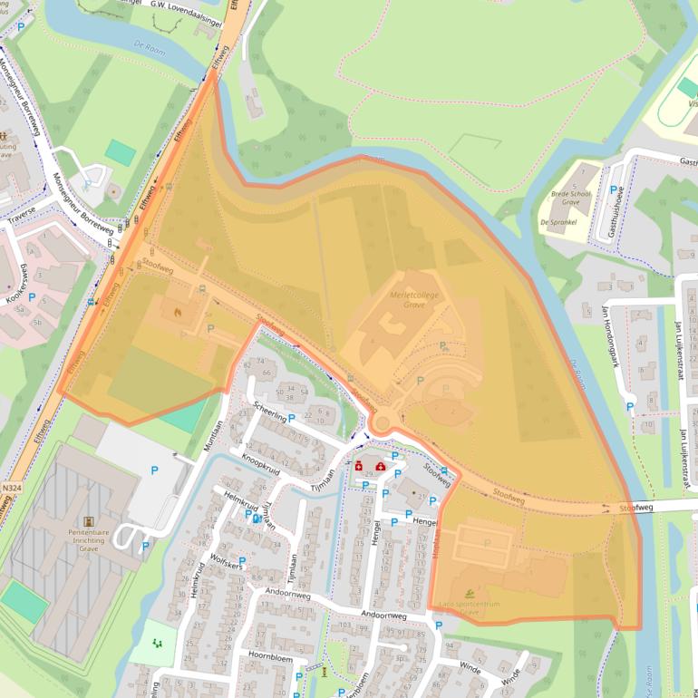 Kaart van postcodegebied 5361HZ.
