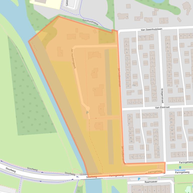 Kaart van postcodegebied 5361JD.