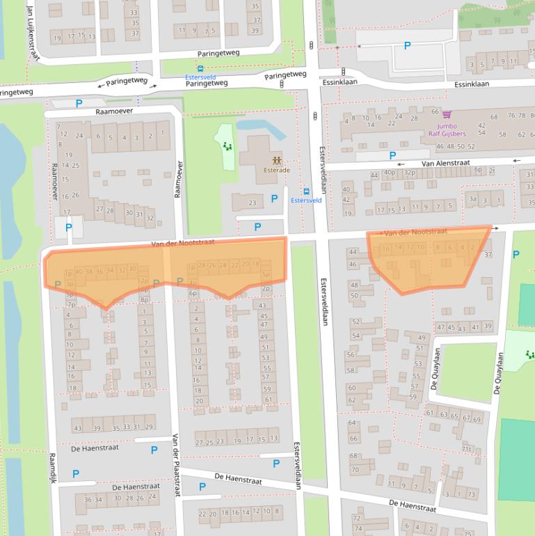 Kaart van postcodegebied 5361JH.