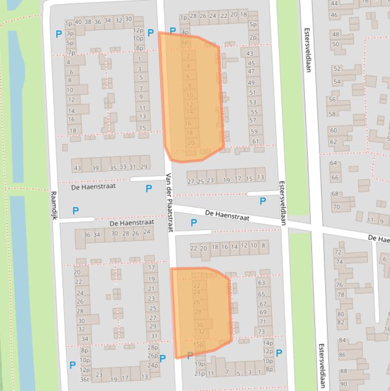 Kaart van postcodegebied 5361JK.