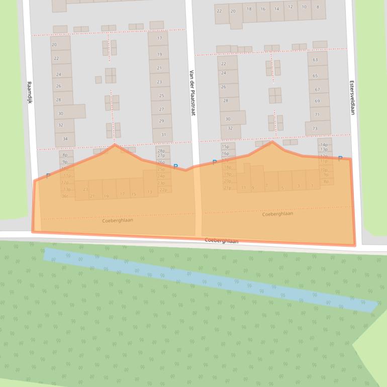 Kaart van postcodegebied 5361JP.