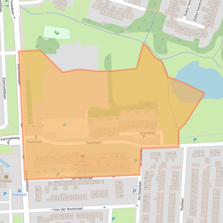 Kaart van postcodegebied 5361JT.