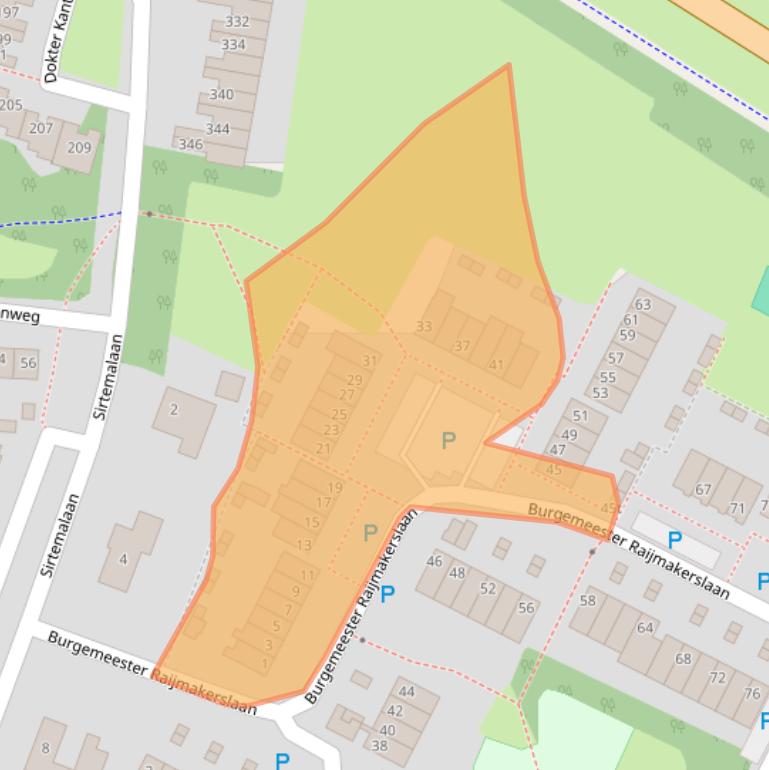 Kaart van postcodegebied 5361KB.