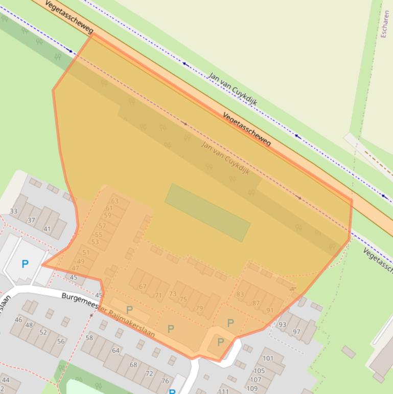 Kaart van postcodegebied 5361KC.