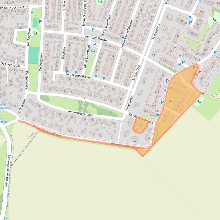 Kaart van postcodegebied 5361KM.