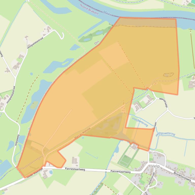 Kaart van postcodegebied 5361MA.