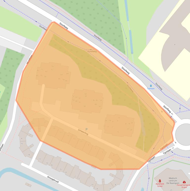 Kaart van postcodegebied 5361MJ.