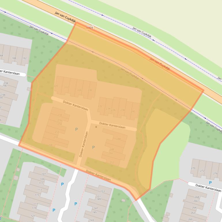 Kaart van postcodegebied 5361NL.