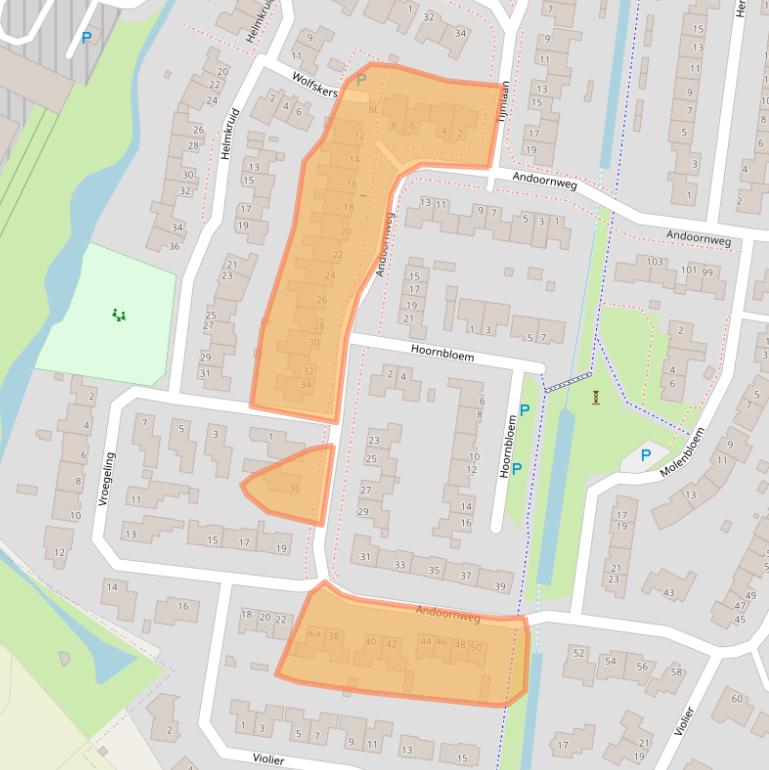 Kaart van postcodegebied 5361PC.
