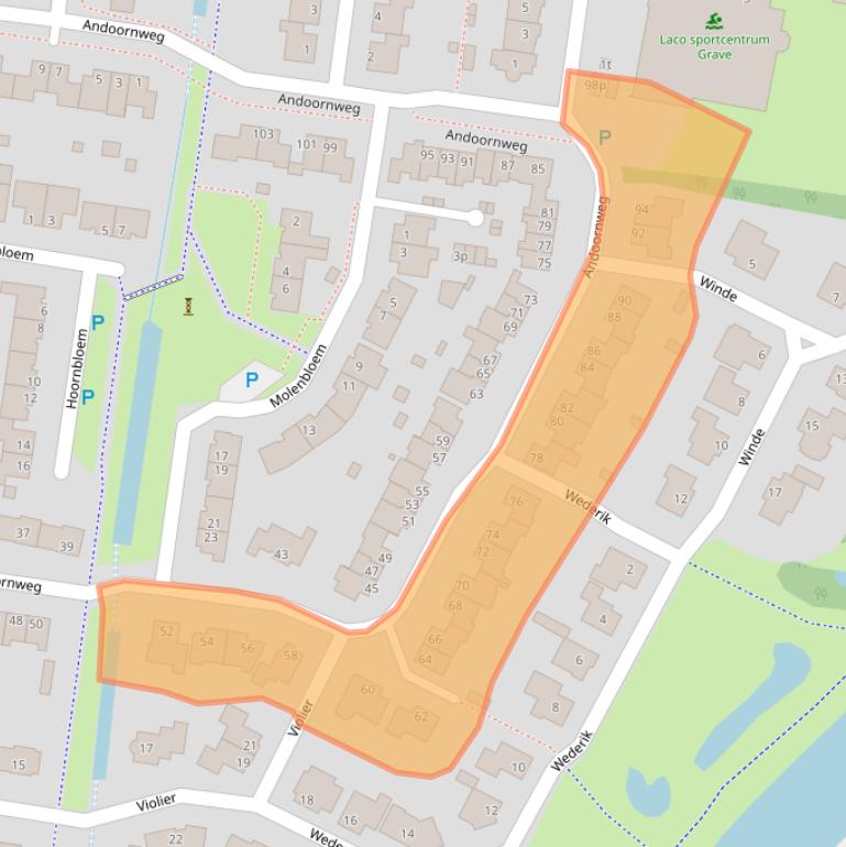 Kaart van postcodegebied 5361PD.
