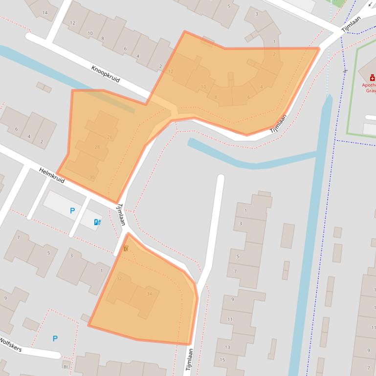 Kaart van postcodegebied 5361PG.