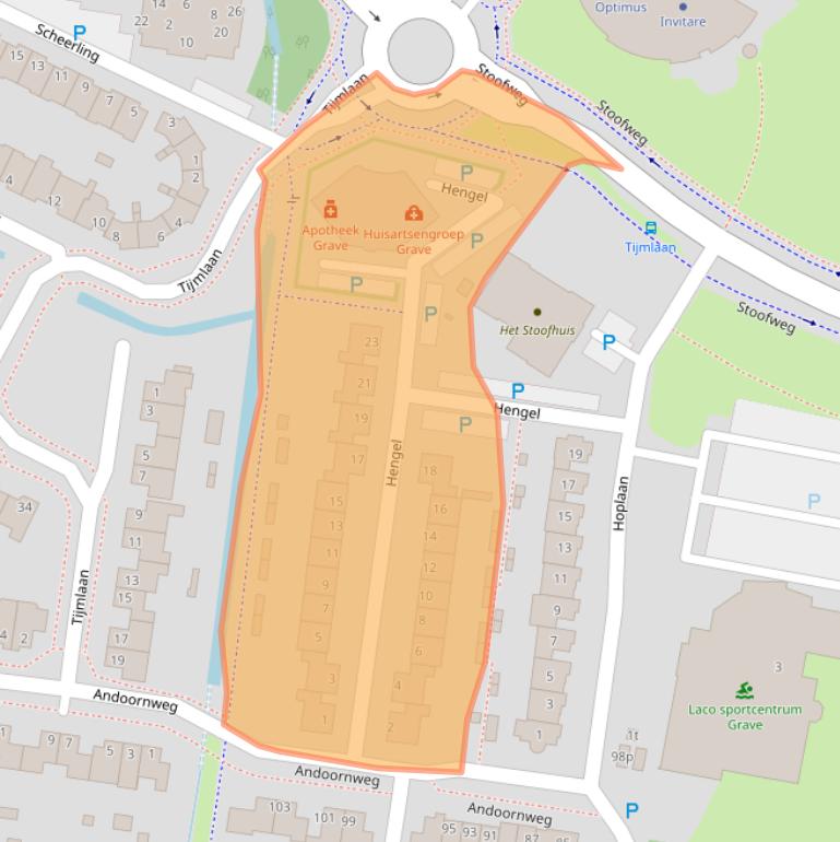 Kaart van postcodegebied 5361PH.