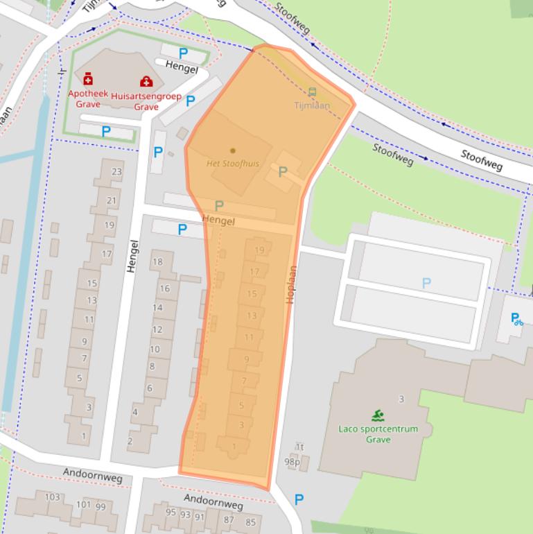 Kaart van postcodegebied 5361PL.