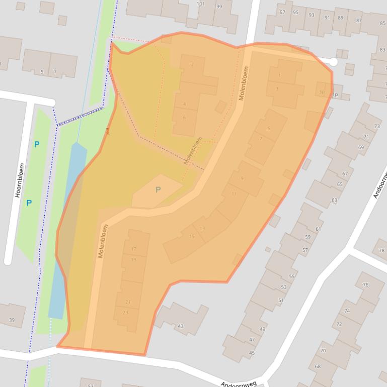Kaart van postcodegebied 5361PN.