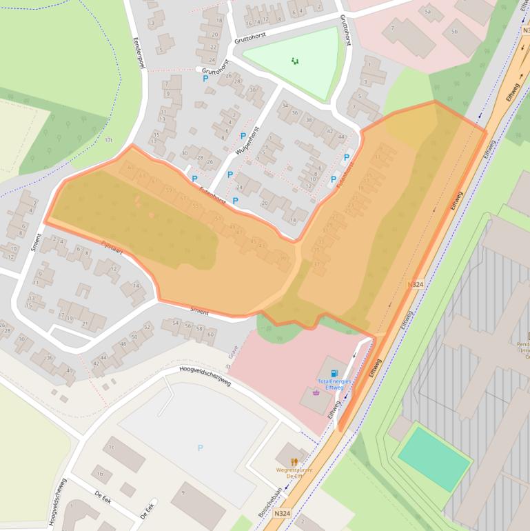 Kaart van postcodegebied 5361SE.